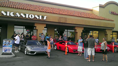 Post image for Tonight: Ferrari Night at Nicantoni’s Pizza parking lot in Gilbert