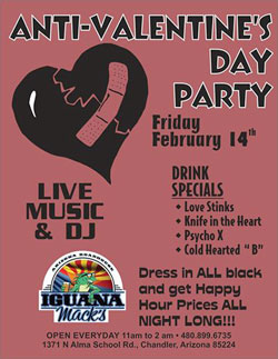 Post image for Iguana Mack’s hosts Anti-Valentine’s Day Party on Friday