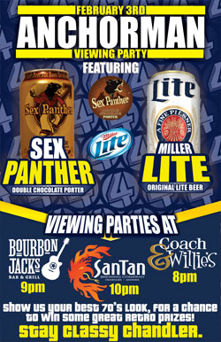 Post image for SanTan, Bourbon Jacks, Coach & Willie’s host ‘Anchorman’ party