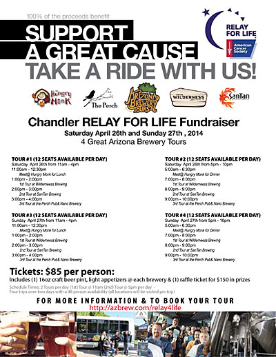 Post image for Help fight cancer by taking brewery tour April 26-27