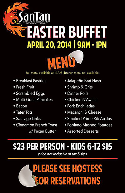 Post image for SanTan Brewing to roll out Easter buffet on Sunday