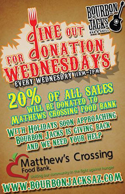 Post image for Bourbon Jacks kicks off weekly Wednesday fundraiser for Chandler food bank