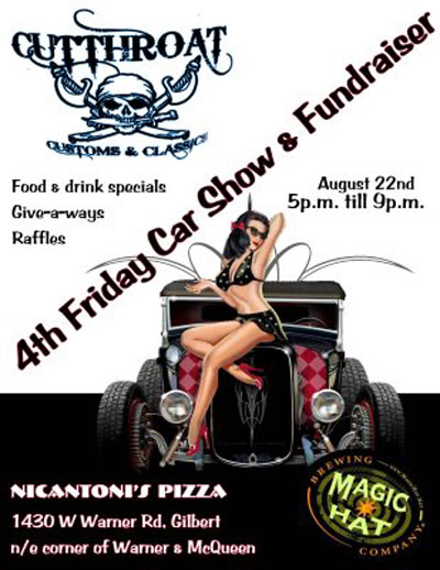 Post image for Friday: 4th Friday Car Show & Magic Hat promo at Nicantoni’s Pizza in Gilbert