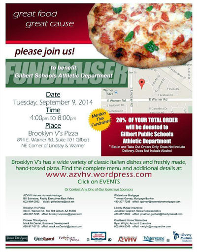 Post image for Brooklyn V’s Pizza holds fundraiser today for Gilbert Schools Athletic Dept.