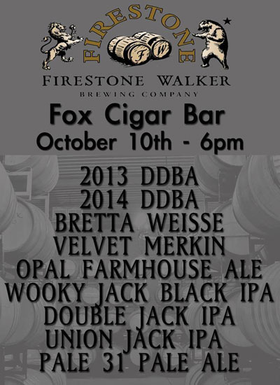 Post image for Fox Cigar Bar to tap Firestone Walker beers on Friday