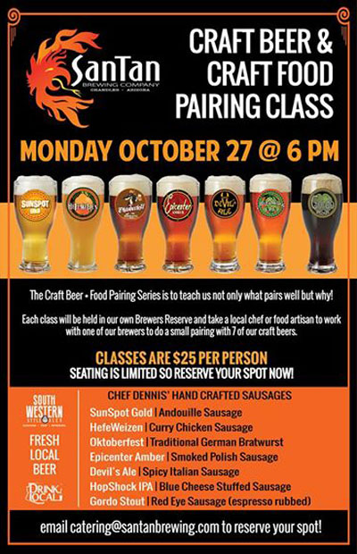 Post image for SanTan Brewing launches beer & food pairing classes