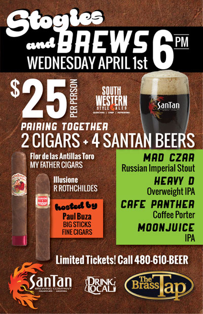 Post image for Wednesday: Stogies & Brews at The Brass Tap in Mesa