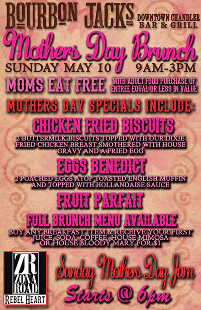 Post image for Bourbon Jacks in Chandler offers special brunch items for Mother’s Day